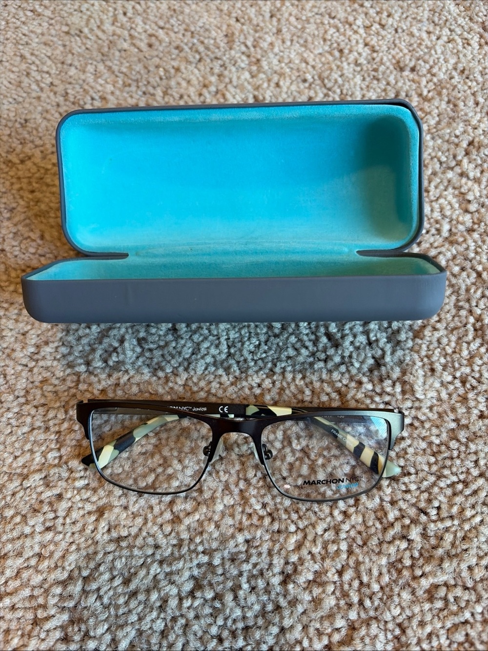 KIDS MARCHON JR NYC M-CHRISTIAN 130 Brown Eyeglasses 49mm with MARCHON Case